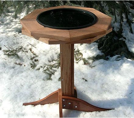 Heated Cedar Birdbath