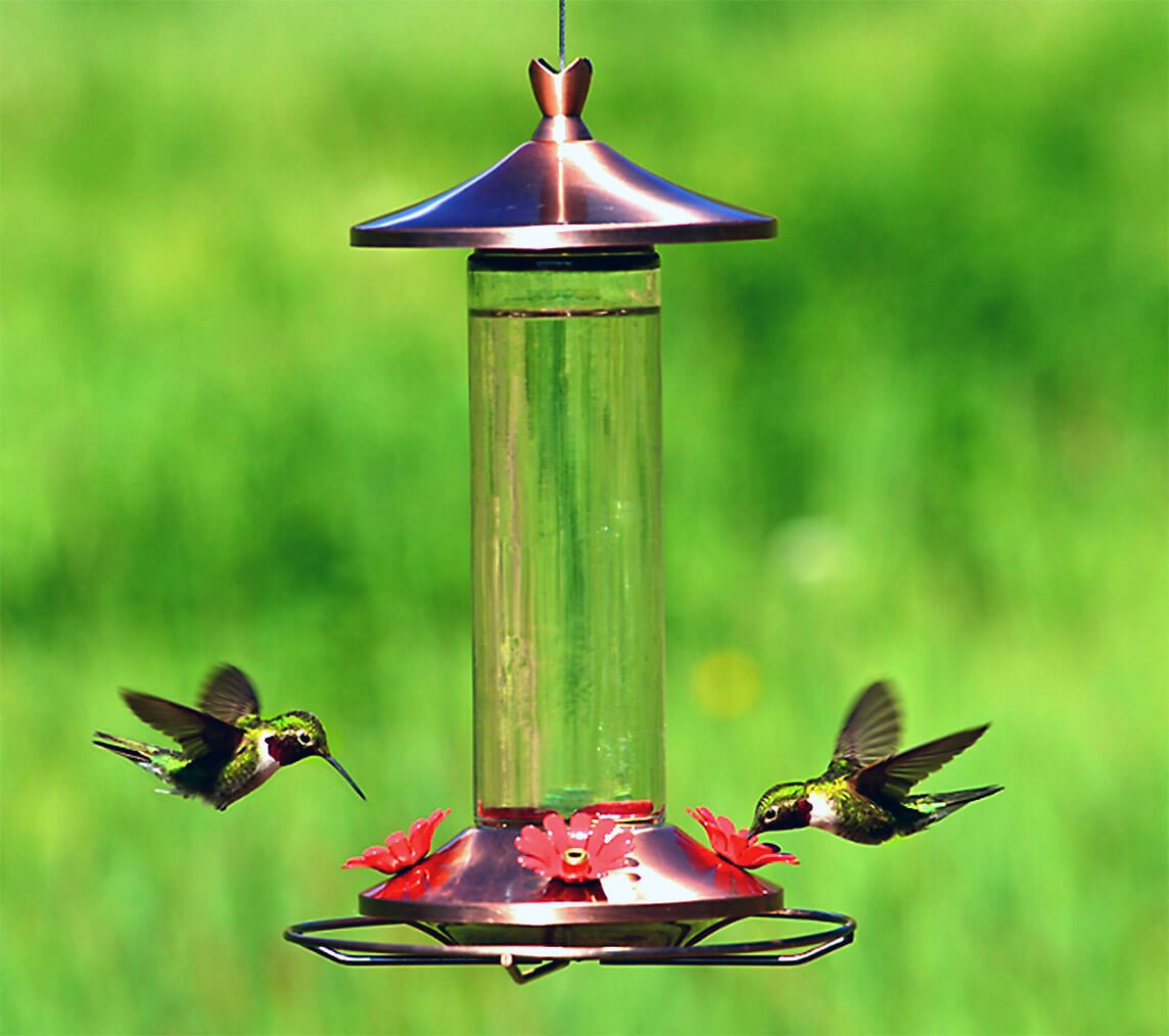 Brushed Copper Hummingbird Feeder
