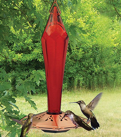 Blown Glass Hummingbird Feeder