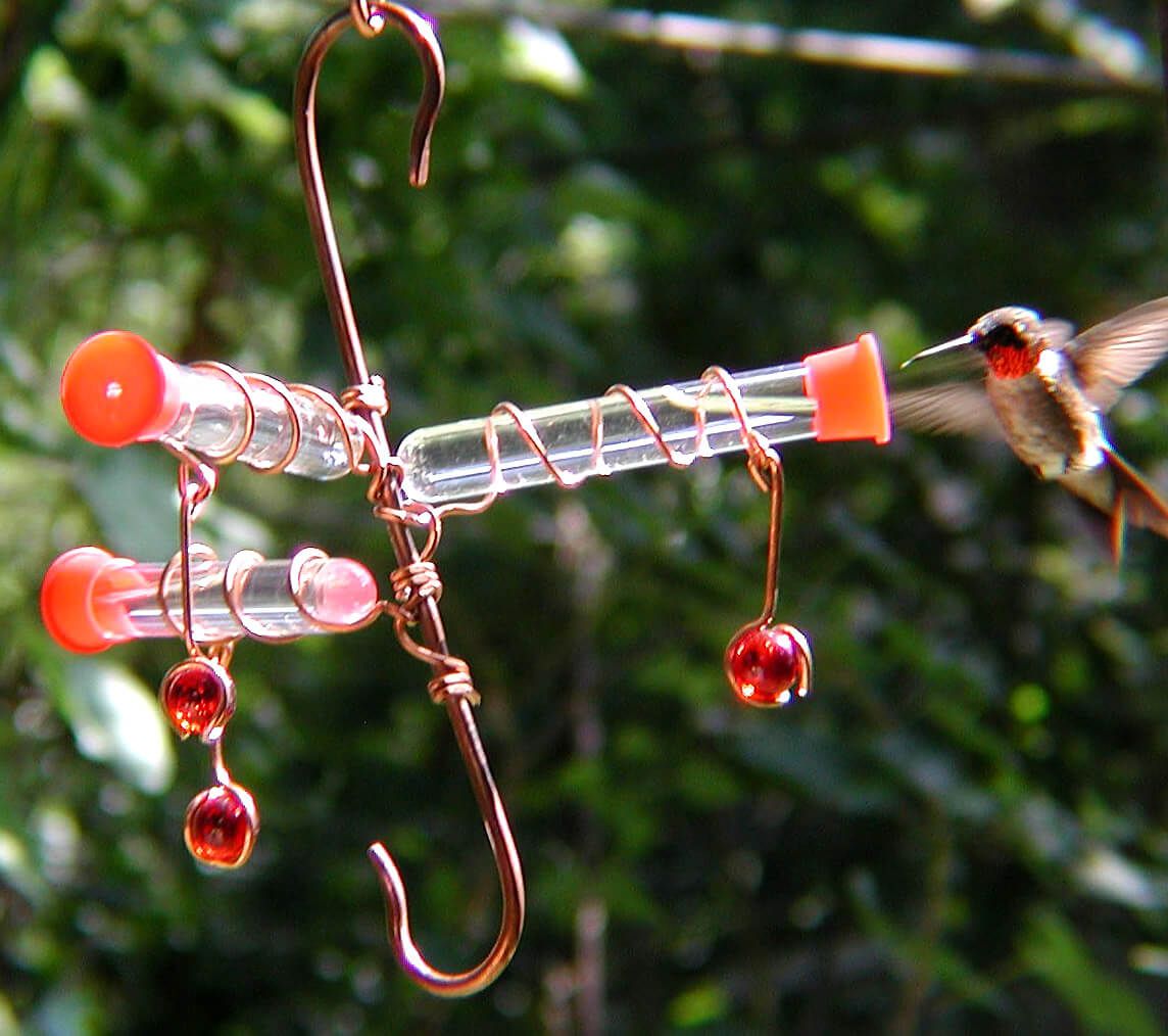 Three Tube Hummingbird Feeder